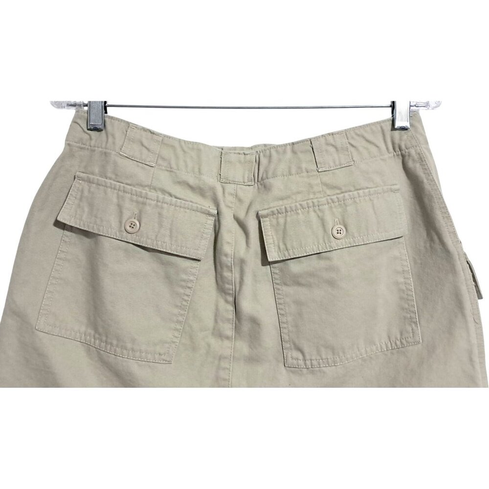 Vintage Y2K Gap Surplus Cargo Skirt Womens Khaki Beige Mini Size 12 Cotton - Picture 7 of 9